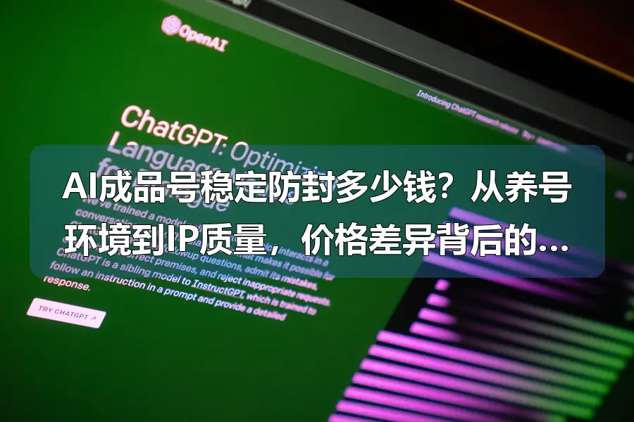 AI成品号稳定防封多少钱?从养号环境到IP质量,价格差异背后的技术门道与选购避坑要点
